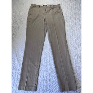 Lands End Tan Brown Mid Rise Slim Leg Trousers Dress Pants size 4